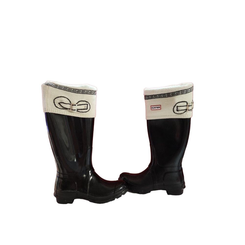 HUNTER Womens Original Gloss Tall Rain Boots black W23616 Size women's 6